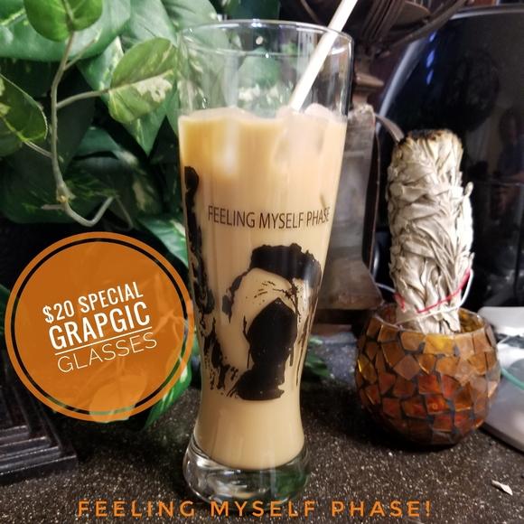 20 oz. Afro-Boho Pilsner Boozy Milkshake Glass "Feeling Myself Phase" - Picture 1 of 5